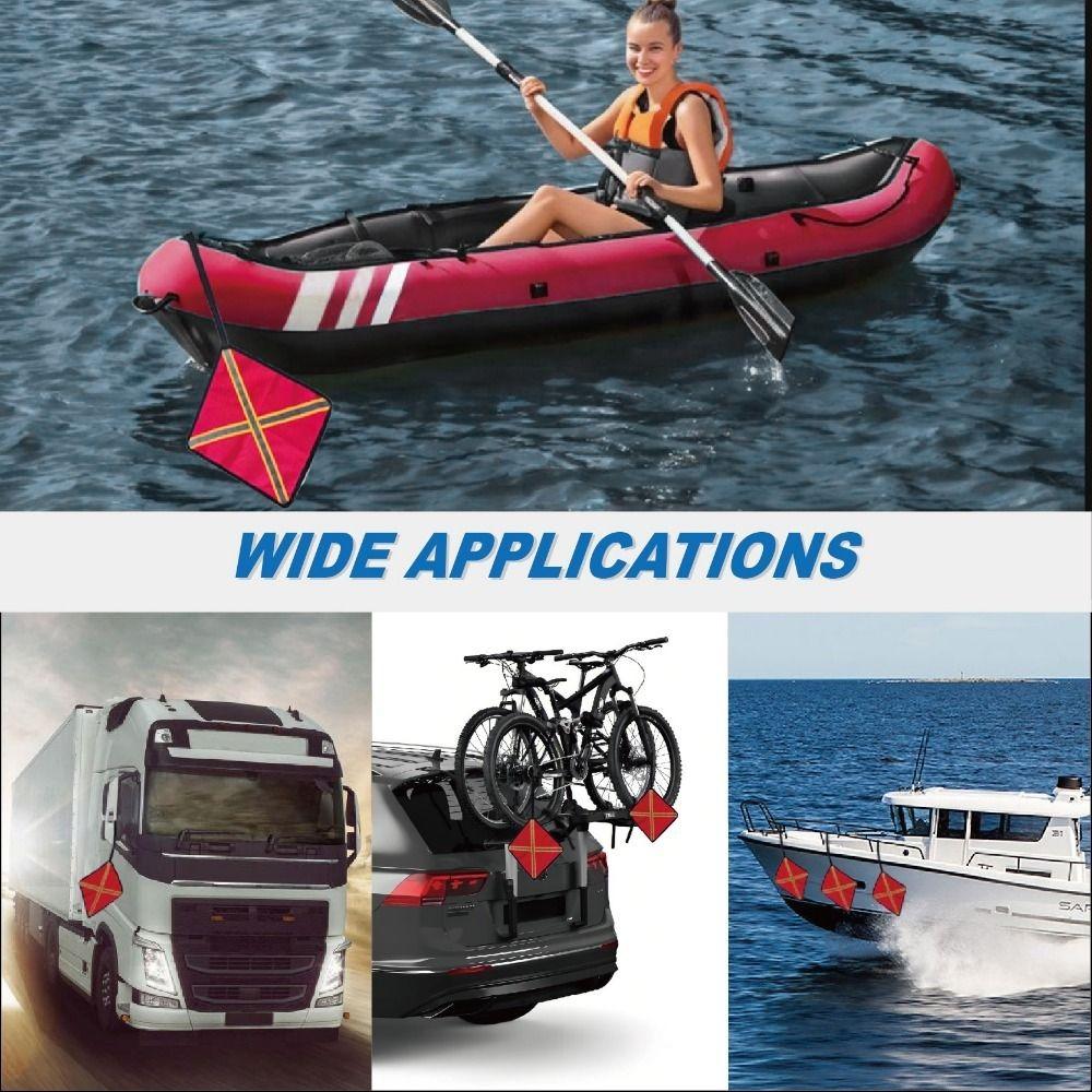 Reflective Strips Safety Travel Flag Red Reflective Safety Flag Kayak Safety Flag Boating Fishing
