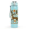 1PC Floral Stag Deer Art 750ml Color Plastic Sports Water Bottle Leakproof Flip Straw Lid Suitable for Sports Office Home Use