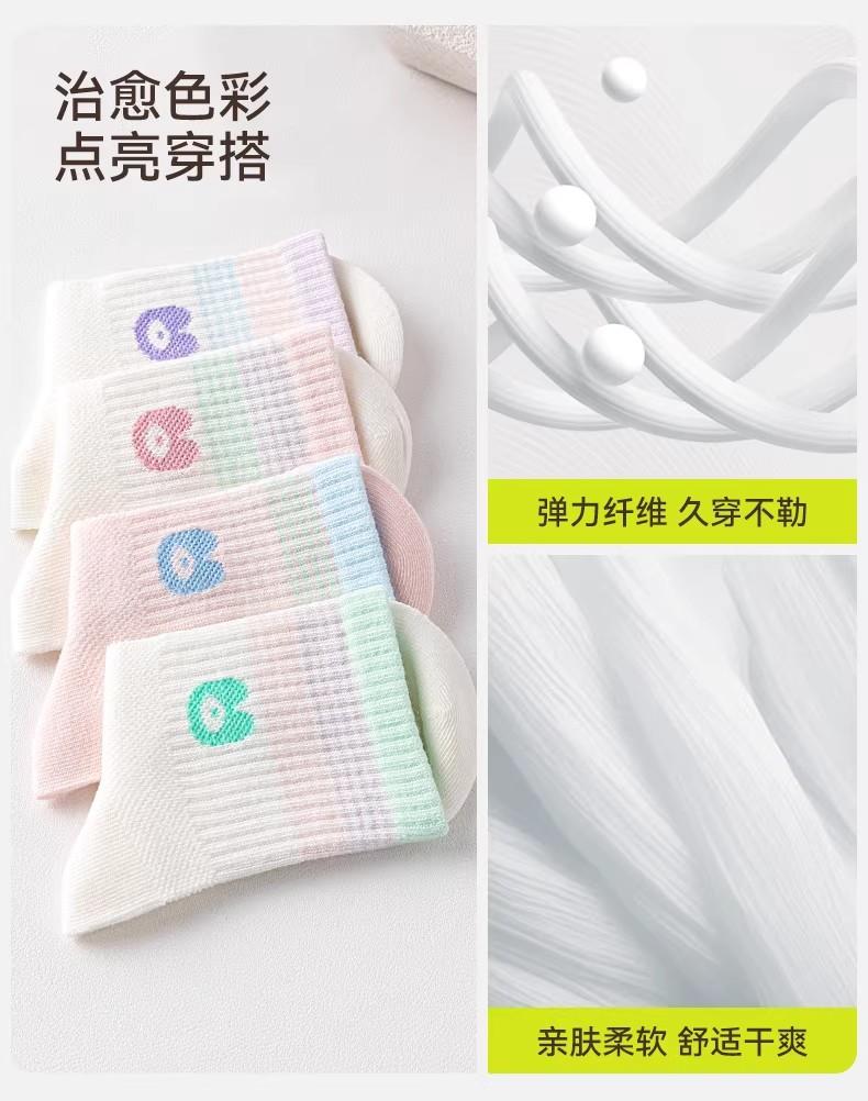 Children's socks, girls' spring and summer thin high tube mesh socks, girls' big children's pure cotton breathable sports socks, boys' baby socks