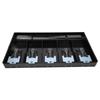 ABS Material Tray with Metal Clip Cash Drawer Register Insert Tray Currency Storage Box(Black)