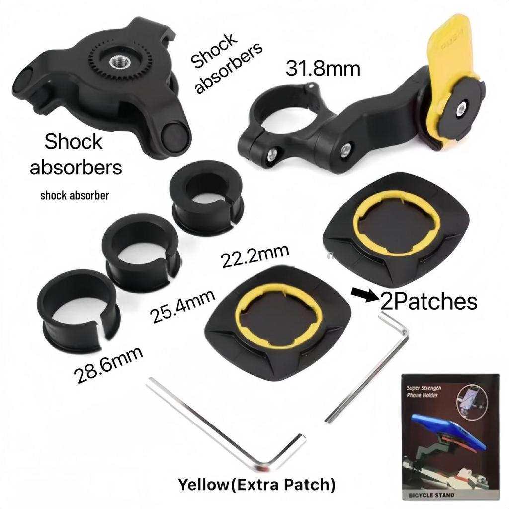 Motorcycle & Bicycle Phone Holder with Shock Absorption for Navigation
