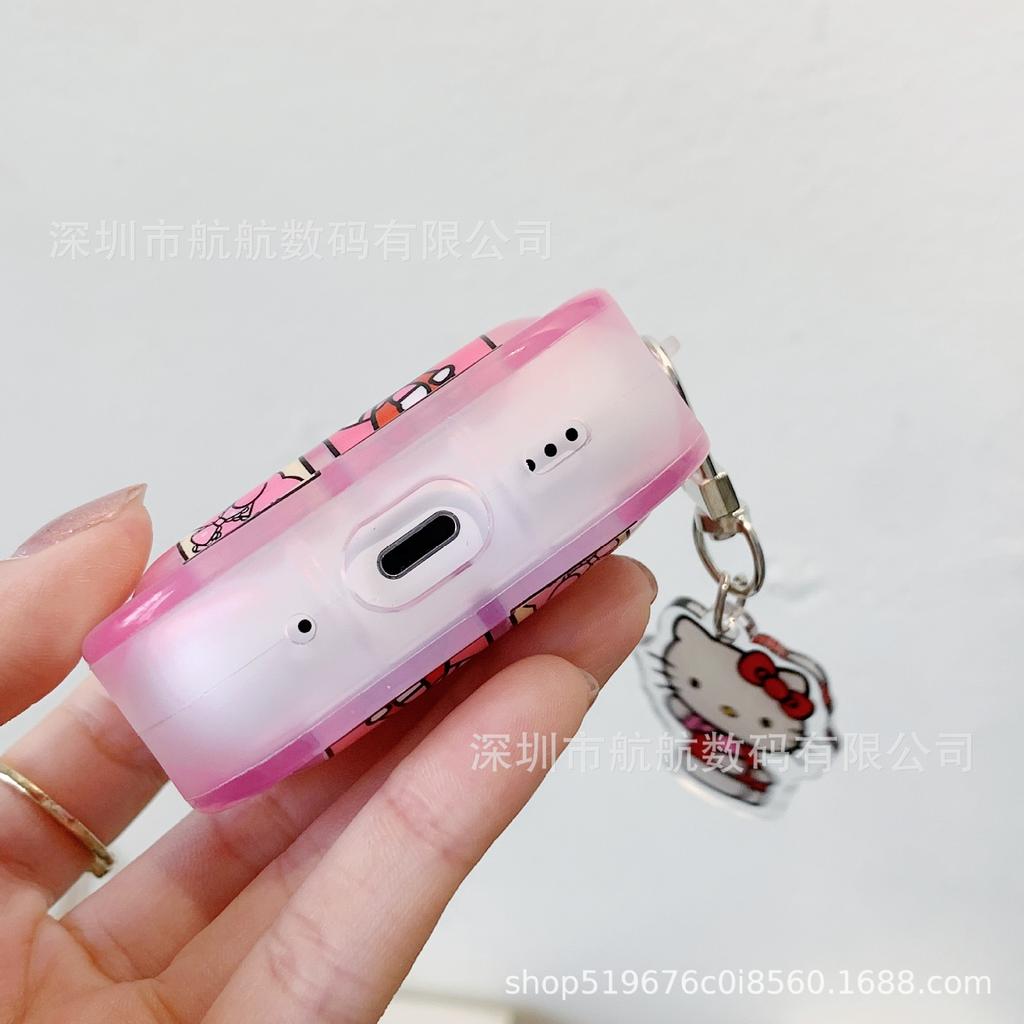 Cute illustration pink kt cat apple AirPods 1 /1 earphone protective case cover 1pro second and third generation silicone case