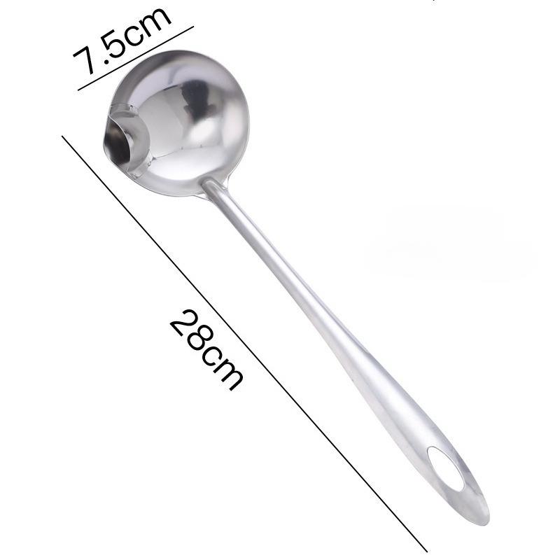 Stainless Steel Filter Spoon Soup Fat Oil Separator Ladles Skimmer Spoon Soup Colander for Kitchen Heat Insulation Anti-scalding
