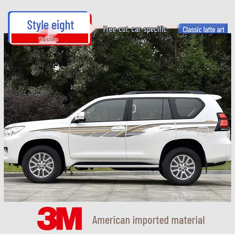 Toyota Prado 10-22 Модели Автомобильная Полоса на Кузов Наклейка на Поясную Линию.