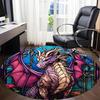 1PC StainedGlass Dragon Office Round Area Rug, Indoor Mat Suitable ForOffice, Under Office Chairs Bedroom Living Room Home Decor, Room Deco,  f033