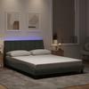 VidaXL Bed Frames with LED Lights, Upholstered Bed with Slat Base, Double Bed, Adult Bed, Modern, Light Grey 3213769