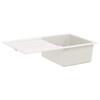White Kitchen Sink 780 x 500 mm Made of 80percent  Quartz and 20percent  Resin