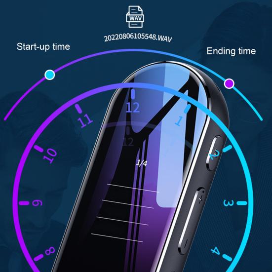 Диктофон со стереозвуком, динамический, 64 ГБ, шумоподавление, автоматическая синхронизация записи встреч, диктофон