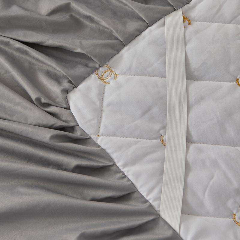 Сплошной цвет стеганая юбка-кровать Покрывало цельное утолщенное покрывало из трех предметов 1,5 м 1,8 X2,0 кружевное покрывало с листьями лотоса