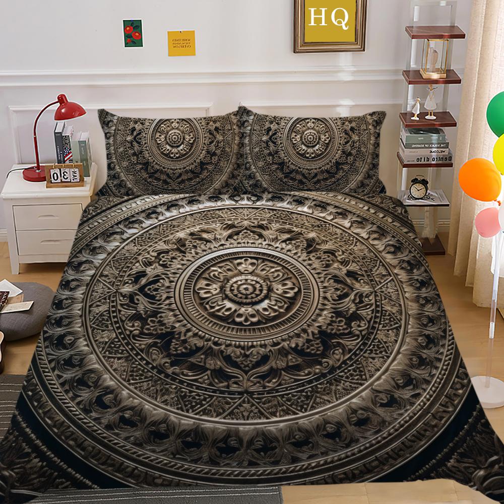 Роскошный домашний комплект постельного белья с принтом мандалы 3D, комплекты одеял, чехлов, женские наволочки из полиэстера размера Queen