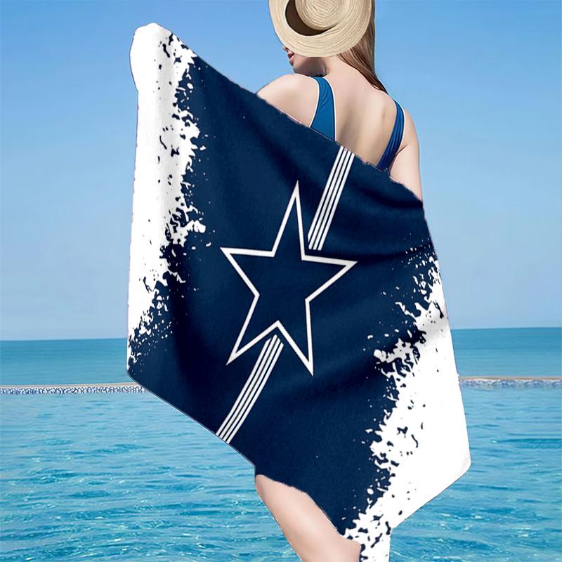 Dallas Cowboys Microfiber Beach Towel, Lightweight And Quick-Dry, for Summer Travel, Beach Essential, Swimming Pool