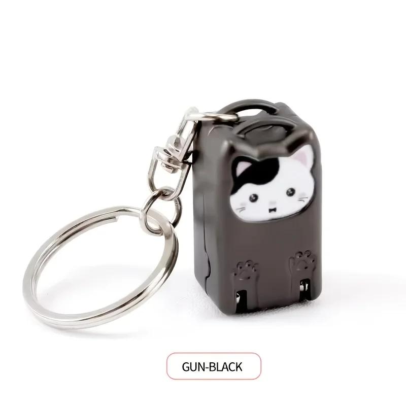 1 шт. Изысканный брелок для котенка, складные кусачки для ногтей, кусачки для ногтей из нержавеющей стали, вращающийся триммер для маникюра пальцев ног