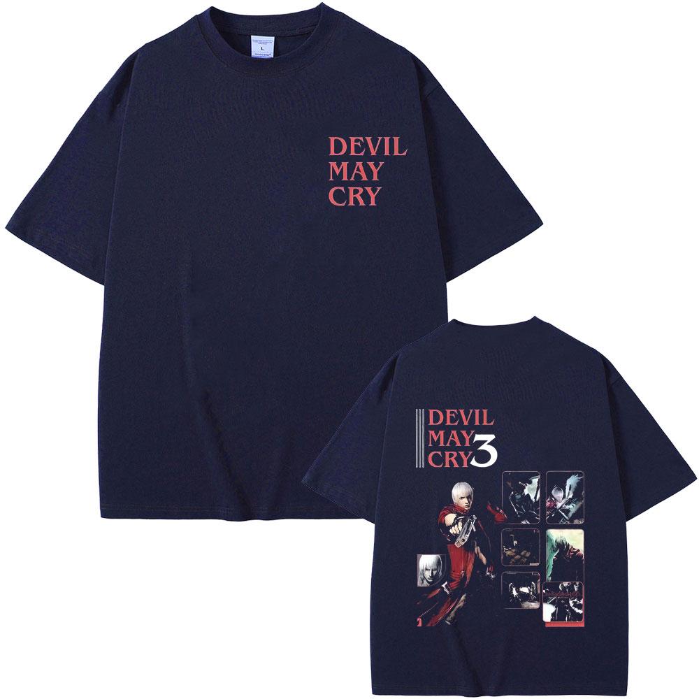 Игровой футболка Dante из Devil May Cry Мужская Женская Готическая Панк Оверсайз С Круглым Вырезом Футболки Мужская Мода Повседневная Мягкий Хлопок Короткий Рукав