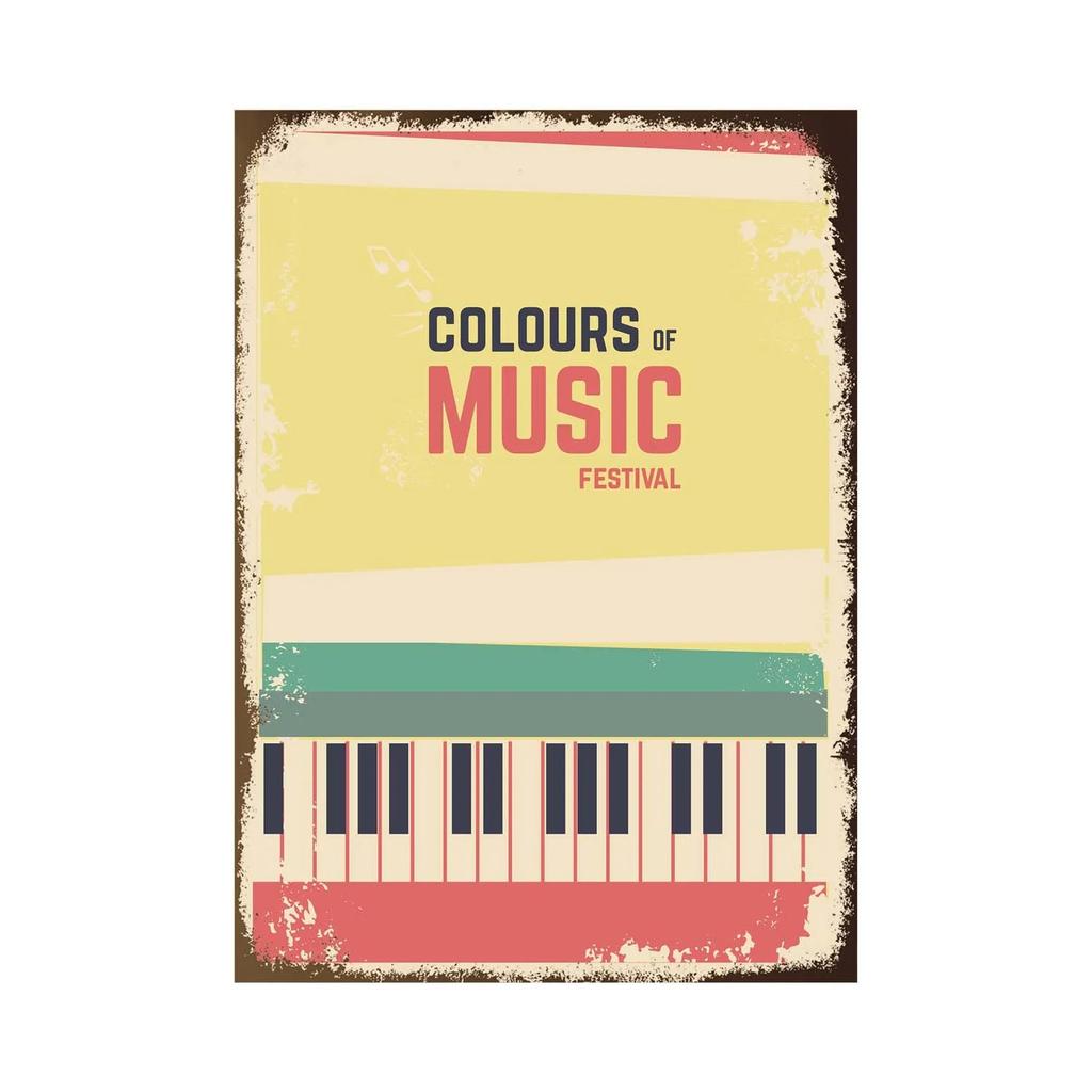 Vintage Tin Signs Decor Rock Music Metal Posters Retro Guitar Rock Party Metal Plates Room Wall Art for Bar Pub Club