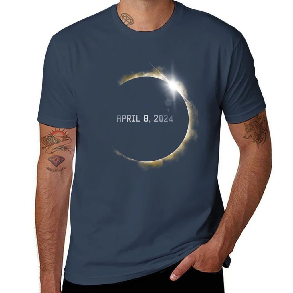 Total Solar Eclipse April 8 2024 Tshirt Graphic Print Short Sleeve Tshirt