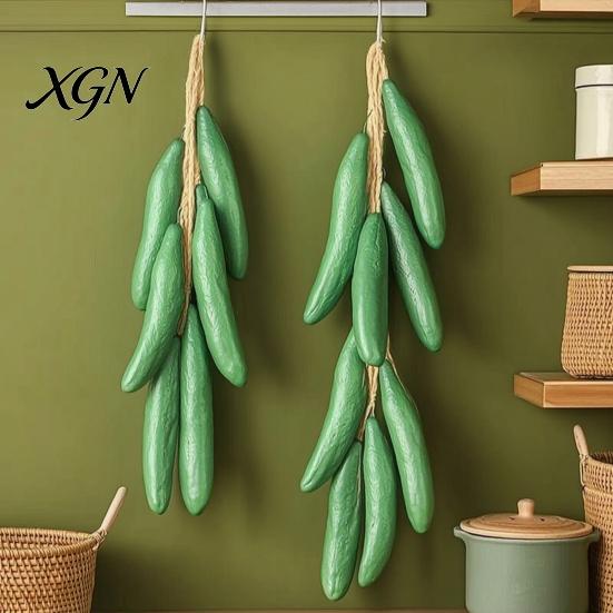 Realistic Fake Vegetables for Farmhouse Display Artificial Hanging String, Simulation Pendants, Kitchen Wall Vegetable Skewers Cafe Decor, Foam Props