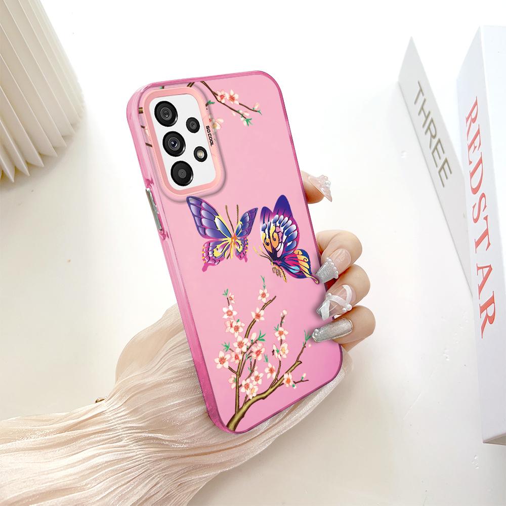 Окрашенный узор, цветной серебристый, двухсторонний, жесткий, противоударный чехол для телефона Samsung