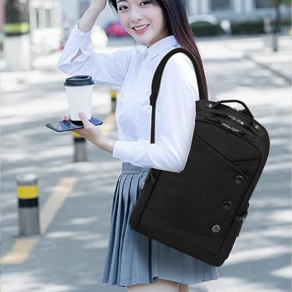 Large Business Travel Inch PC Town Black [KINGSLONG] Men's Backpack, Capacity, Waterproof, Multi-layer Storage, Backpack, Women's Rucksack,