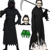 Костюм Смерти на Хэллоуин для ребенка, мальчика или девочки, Включает мантию, косу, маску, перчатку