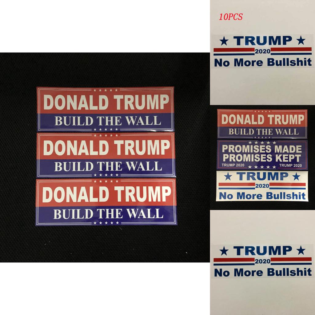 Donald 10pcs Trump Bumper Sticker 2020 Build The Wall Promises Kept Sticker Pack