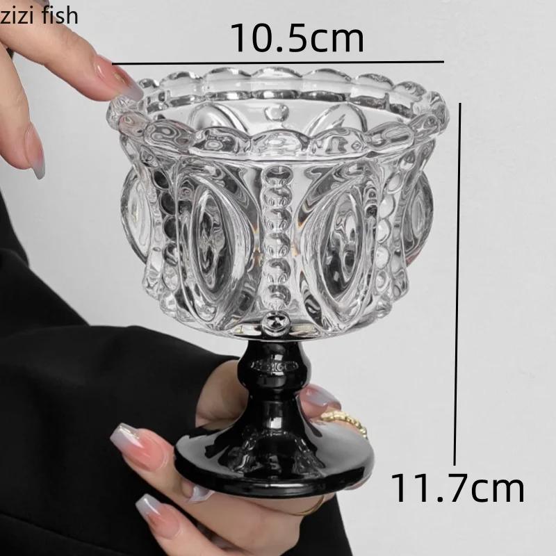 Хрустальный стакан с высокой ножкой Стаканчики для мороженого Десертный стакан Бокал Чашки для напитков Десертная чаша Бокал для вина Питьевые стаканы