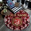 Custom Name,Atlético Madrid pattern round rug,Carpet Rug for Living Room Bedroom Playroom ,Non-slip Floor Mat,Holiday Gifts and Birthday Gifts.