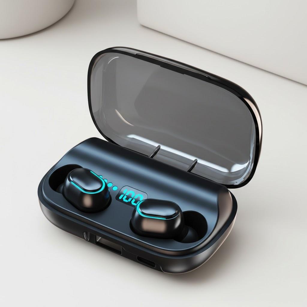 Bluetooth 50 True Wireless Stereo Earphones with Noise Cancellation Touch Control and Digital Display for Sports