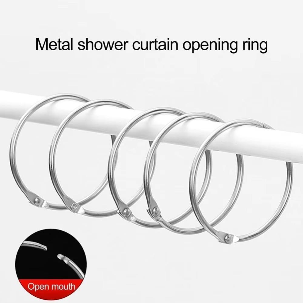12PCS Anti-Drop Bathroom Curtain Rings Circular Curtain Rings Hanging Rings  Bathroom Accessories