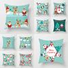 Christmas Cartoon Santa Claus Elk Penguin Decorative Pattern Pillow Case Bedroom Living Room Sofa Cinema Car Throw Pillow Case