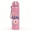 1PC Mama Floral Wreath Letter 750ml Color Plastic Sports Water Bottle Leakproof Flip Straw Lid For Sports Office Home Use