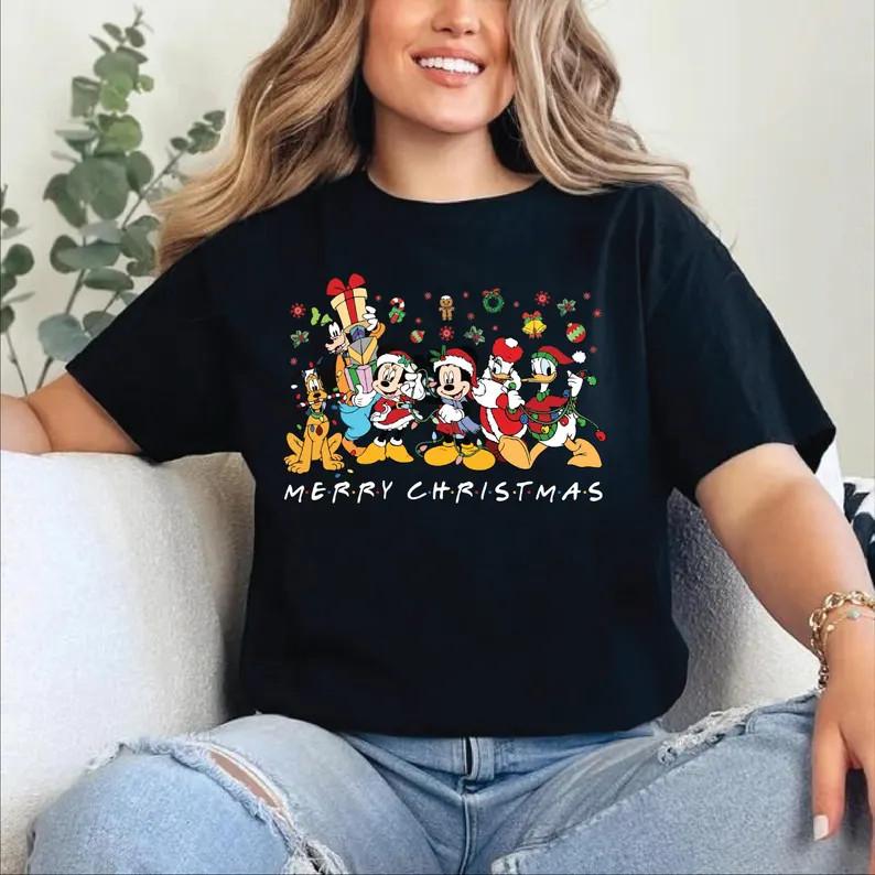 Merry Christmas TShirt Mickey And Friends Xmas Lights