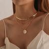 European and American Jewelry Versatile Round Tag Necklace Women's Personality Simple Multi-layer Round Bead Chain Necklace