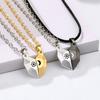 1 Pair Pendant Necklaces Personality Dress Up Anti-rust Popular Magnetic Sun Moon Pendant Couple Clavicle Necklaces Jewelry Accessory