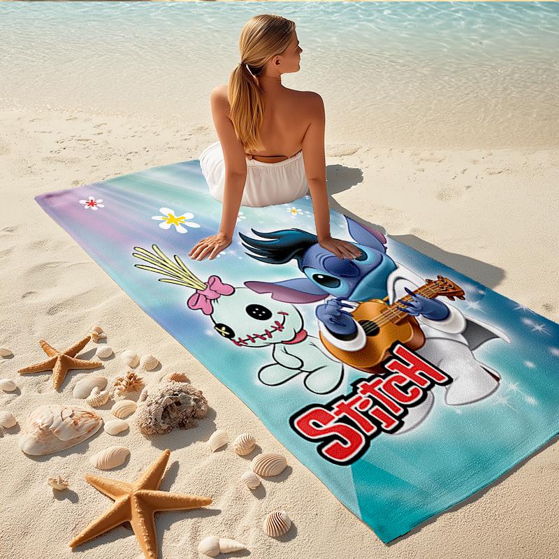 1Pc Stitch Ghostly Fun Beach Towel, Quick Dry, Multi-Use for Beach Pool Gym Yoga Home Travel, Christmas, Halloween, Xmas Gift M928617