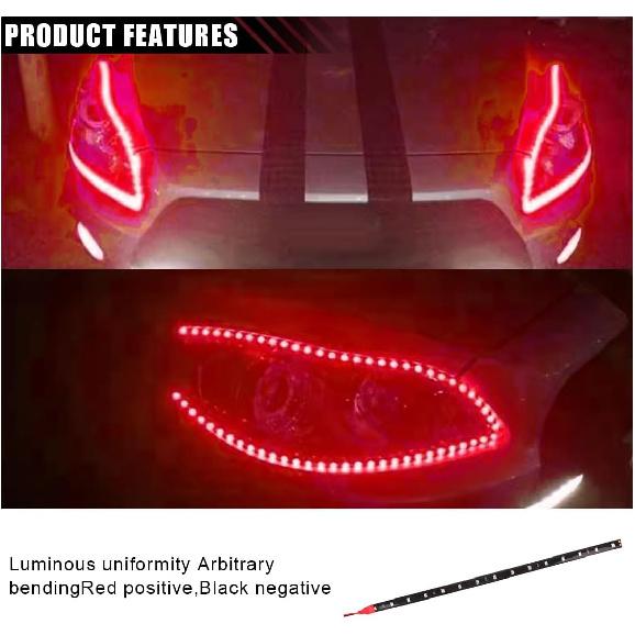 6PCS LED Strip Underbody Light, 12V 1Ft Flexible Auto Light Strip, Waterproof Car Underglow Strip, High Brightness Car Interior & Exterior Decoration