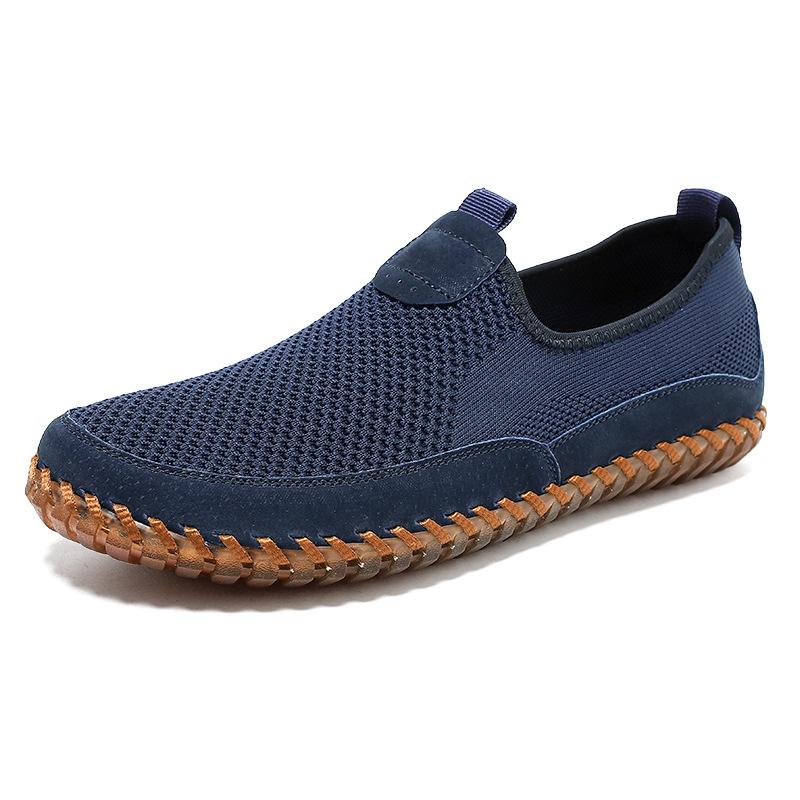 Men's shoes fly-woven mesh shoes spring and summer low-top elastic mesh cloth flat-soled handmade casual shoes single shoes
