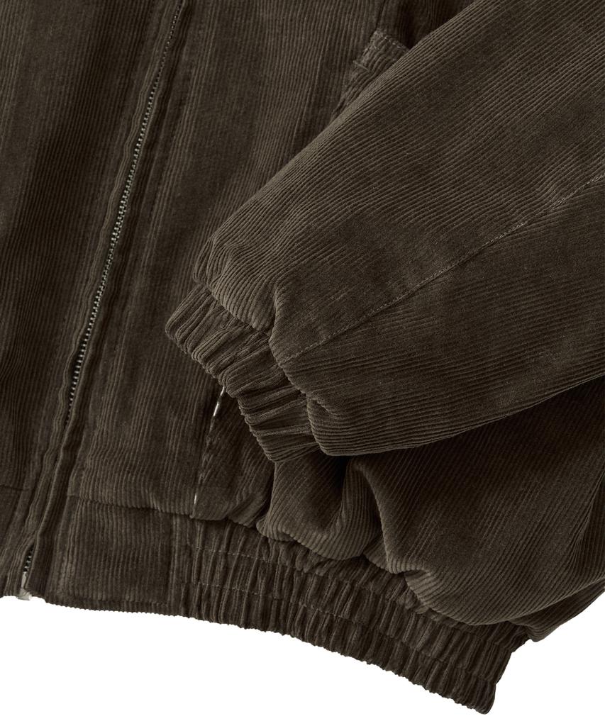 Wooalong Corduroy Contrast Quilted Blouson - Brown