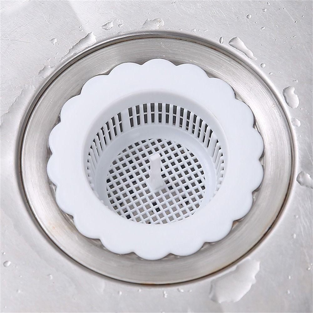Cylindrical Handle Hole Filter Flower Shape Floor Filter Durable Sink Drain Strainer  Bathroom