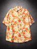 Oversized Loose Short Sleeve Flower Printing Print Hawaii Beach Summer Men Shirt Student Couples Fashion Casual Mens Clothing