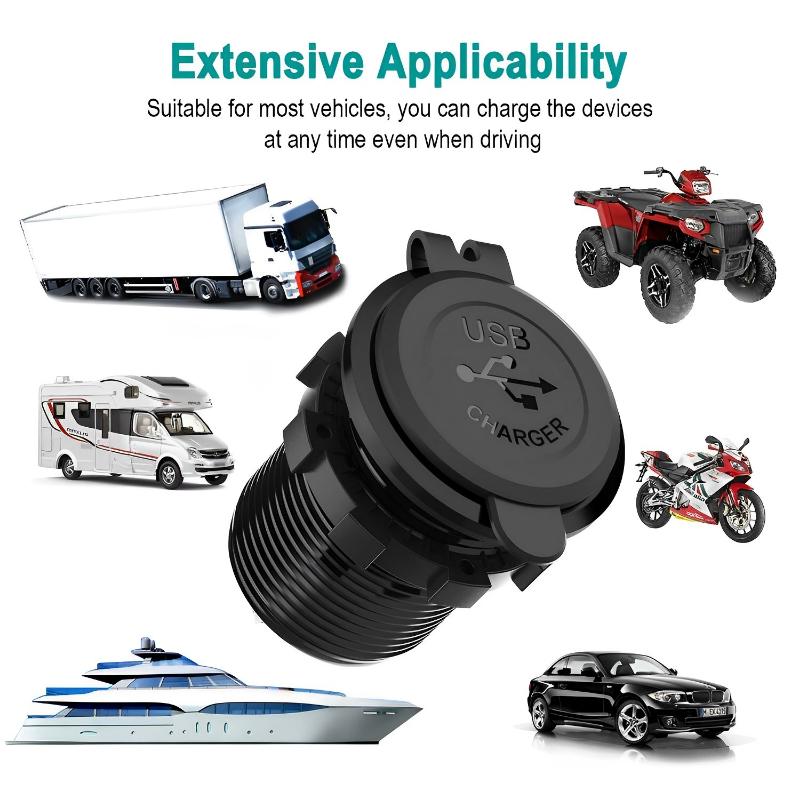 12В/24В USB-выход Двойной разъем для зарядки QC3.0 Гнездо прикуривателя Водонепроницаемый сенсорный переключатель Быстрый адаптер Автомобильные аксессуары