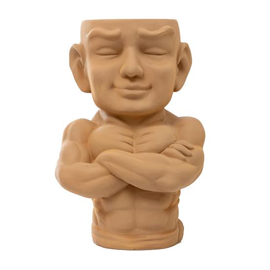 Flower Planter Muscle Man Artistic Modeling Sculpture Dual Use Flower Vase Desktop