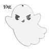 Easy Install Party Wall Decor Wooden Ghost Hanging Sign, Spooky Halloween Wood Sign with Jute Rope, Cute Black White Supplies Decor, Rustic Farmhouse