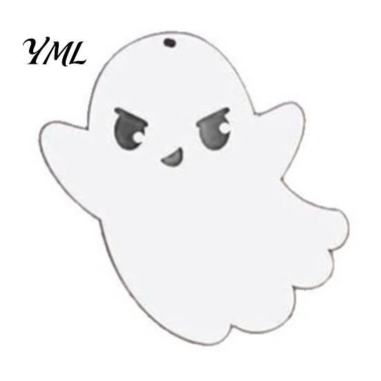 Easy Install Party Wall Decor Wooden Ghost Hanging Sign, Spooky Halloween Wood Sign with Jute Rope, Cute Black White Supplies Decor, Rustic Farmhouse