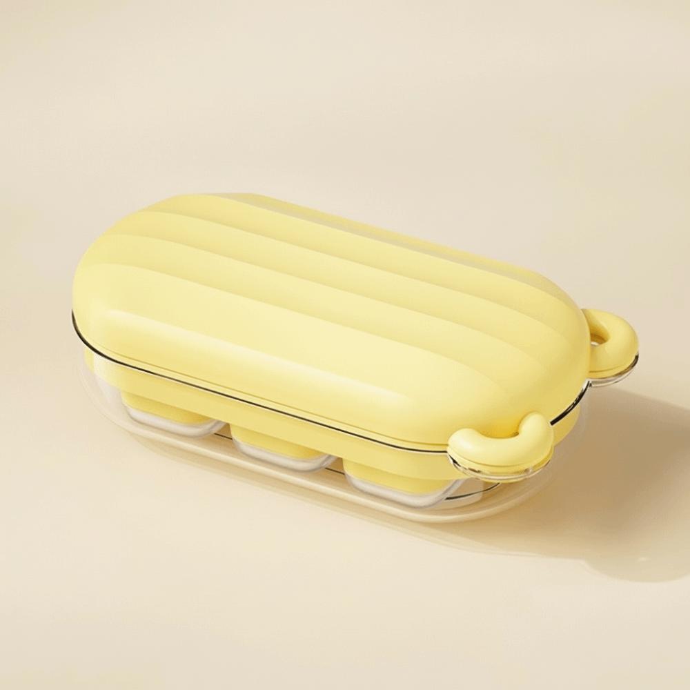with Cover Little Bear Ice Grid Food Grade Press Ice Cube Box Silicone Ice Cube Mold  Summer