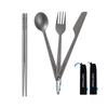 Titanium Cutlery Lightweight and Spoon for Mountain Disaster Business Travel Set, Sturdy, Chopsticks, Fork, Camping, Climbing,