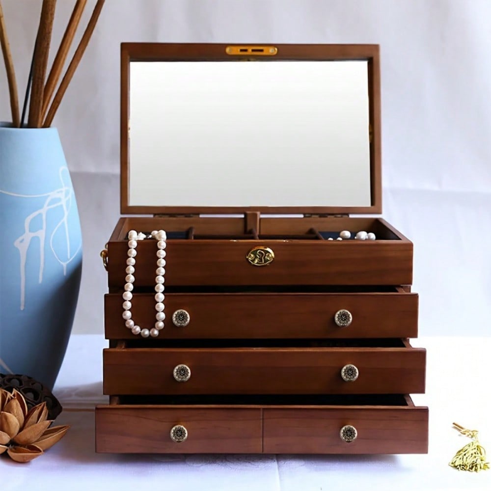 12pcs Vintage Mini Jewelry Box Knobs,Bronze Flower Pattern Mini Knobs,Vintage Mini Cabinet Knobs with Mounting Screws