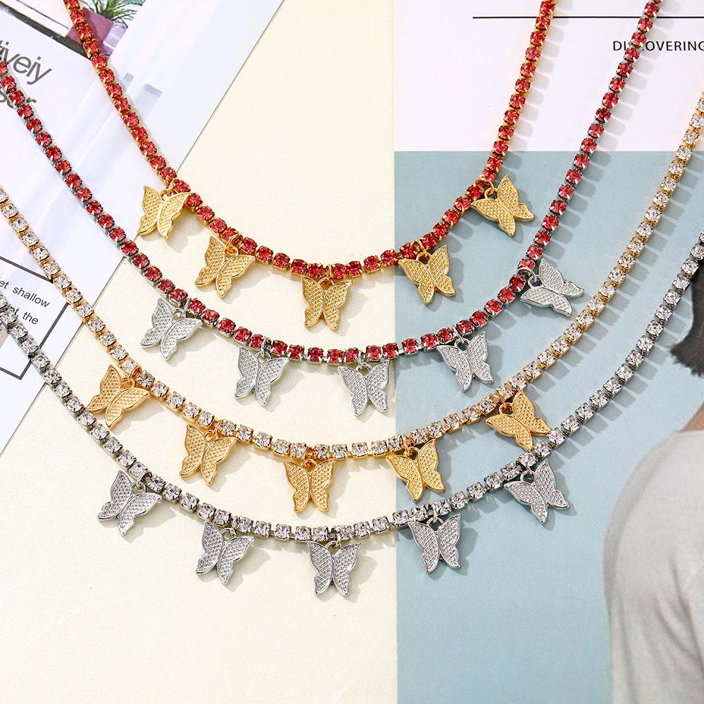 Ожерелье с бабочкой, кулон с бабочкой, ожерелье, женская цепочка на ключицу, модные женские украшения, подарок для девушки