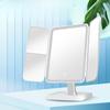 Светодиодное интеллектуальное зеркало для макияжа, регулируемое настольное зеркало с трехцветной подсветкой, квадратное складное трехстороннее косметическое зеркало с подсветкой