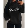 Smile Font Language Butterfly Pattern Hoody For Women Sport Pocket Clothing Cute Multicolor Streetwear Autumn Fashion Hoodies