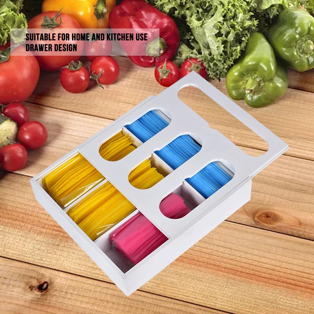 Контейнер-пакет для хранения продуктов Бамбук Полированный Дизайн с выдвижным ящиком Коробка для хранения пакетов с едой для кухни Дома